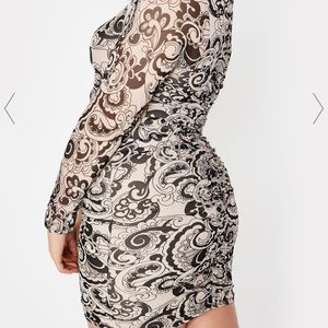 💀Psychedelic pattern ruched mini dress💀